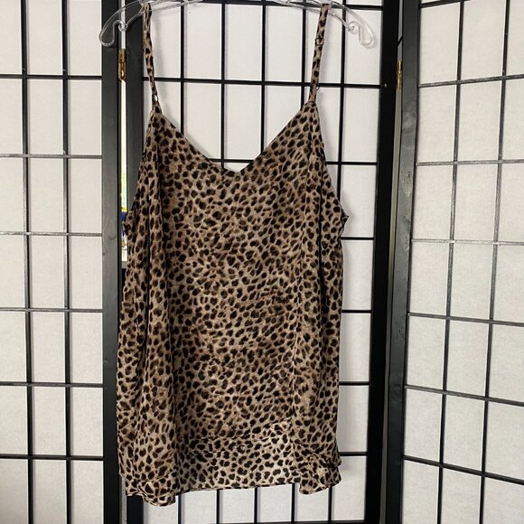Torrid Chiffon Spaghetti Strap Leopard Flowy Top - Picture 6 of 9